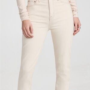 Pistola Cream High Rise Jeans with Flared Leg